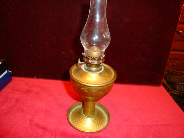 Antique Brass Miniature Lamp With Chimney 8