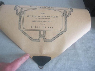Vintage Ampico Piano Roll, On The Wings of Song, Julia Glass, 1920