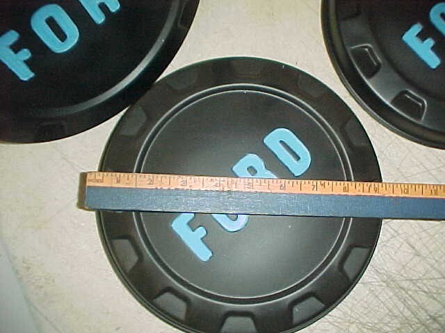 Ford 1961-1966 Set Truck Van Black & Blue Bottle Cap Dog Dish Bowl Hubcaps 61-66