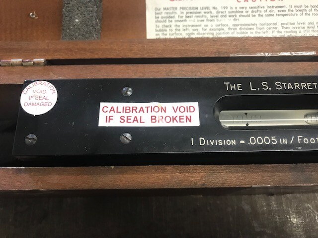 Nice! Starrett No.199 Master Precision Level with Wood Case Box