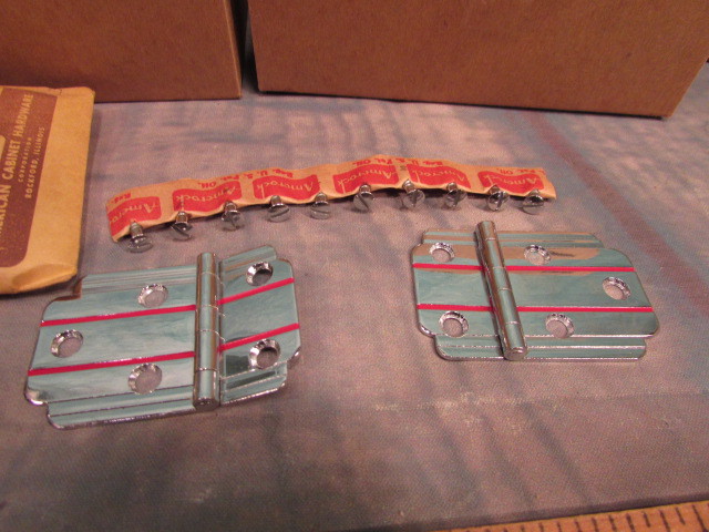 16 pairs of Vintage Amerock Hinges REDLINE Chrome Flush Door NEW OLD STOCK