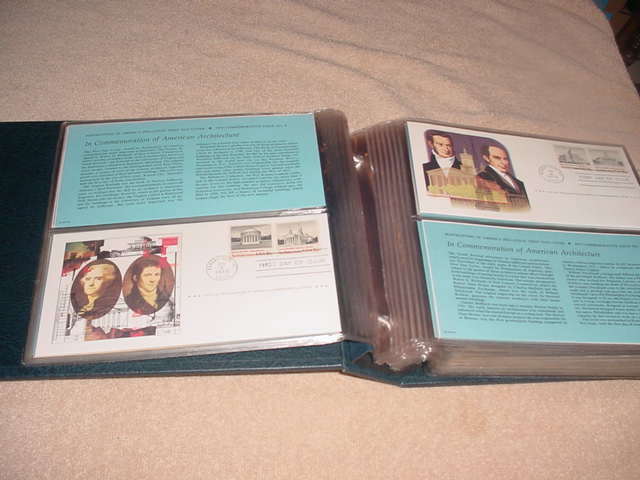 POSTMASTERS OF AMERICA FIRST DAY COVER COLLECTION ALBUM  , 70 FDC`s 1979-1981