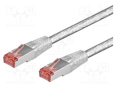 Patch cord; S/FTP; 6; linka; Cu; LSZH; przezroczysty; 0,5m; 28AWG Z1C2