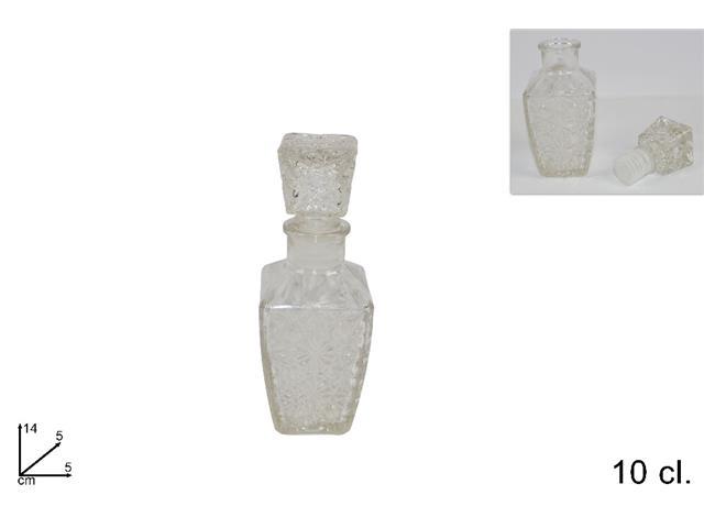 Bottiglia Bottiglietta Decorata Vetro 10cl Liquori Bevande Condimenti Pirami dfh