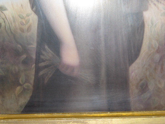 KPM or similar porcelain painting; Ruth with wheat...Excellent!