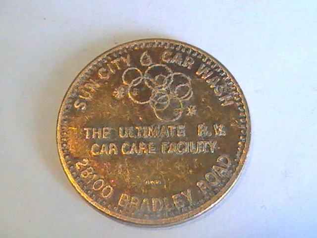 TOKEN Sun City  Car Wash  Token  Spot Free Rinse Bradley Road Redlands Avenue