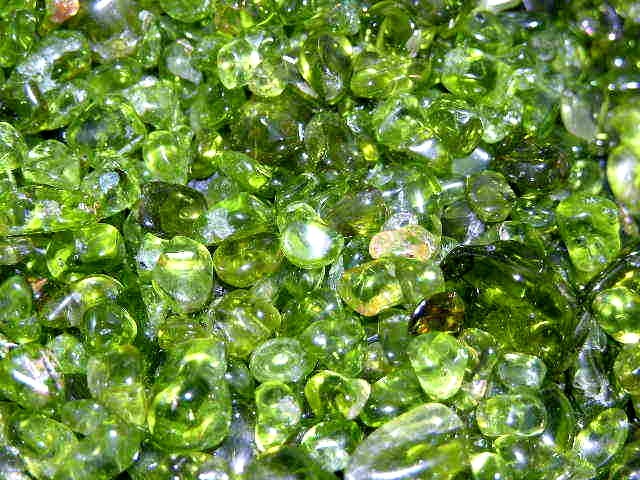 Peridot crystal tumble polished 4-10mm mixed grade Arizona 1/8 pound lots