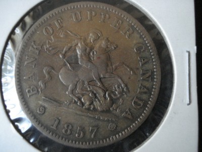 Upper Canada penny Bank Token 1857 in XF