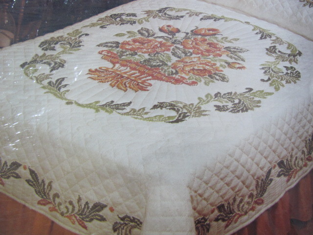 Vintage Rose Brocade double bed size Paragon cotton cross stitch quilt kit