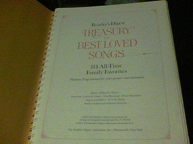 Reader's Digest Treasury of Best Loved Songs 114 all-time family favorites 1972