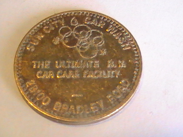 TOKEN Sun City  Car Wash  Token  Spot Free Rinse Bradley Road Redlands Avenue