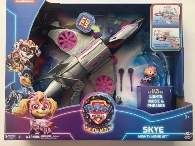 PAW Patrol: The Mighty Movie, Transforming Jet with Lights, Sounds & Skye Figure