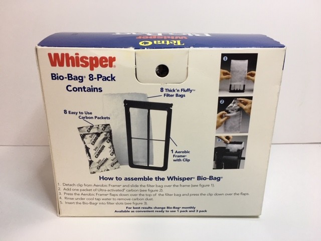 TETRA WHISPER MEDIUM BIO-BAG DISPOSABLE FILTER CARTRIDGE 8-PACK NEW