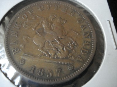 Upper Canada penny Bank Token 1857 in XF