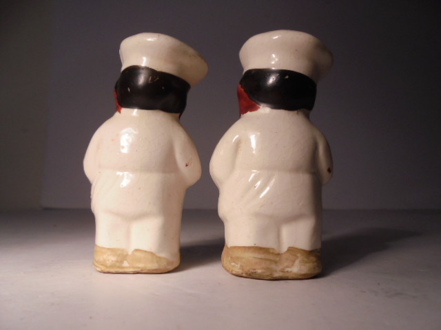 VINTAGE BLACK AMERICANA AFRICAN AMERICAN SALT PEPPER SHAKERS Rare Dual Chef Set