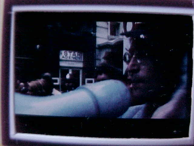 Beatles John Lennon Worn Clothing WAR IS OVER Film Display Guitar Pick and Medal