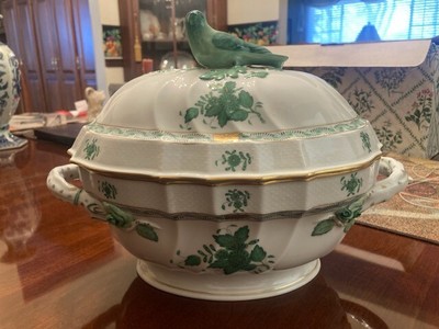 Herend Chinese Green Tureen And Lid Vintage