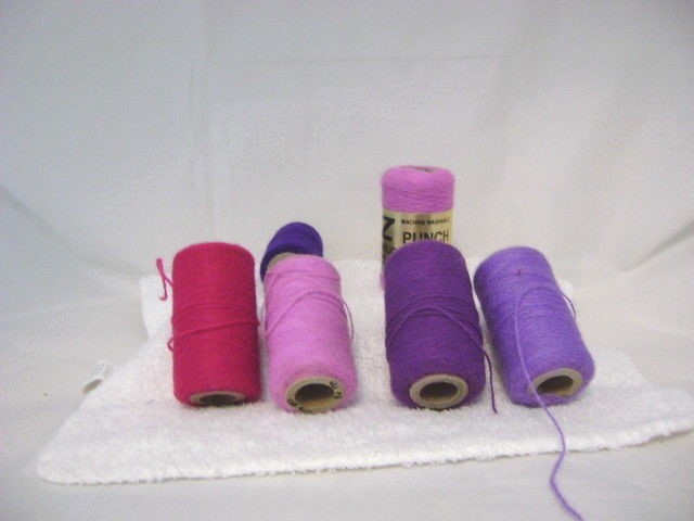 Acrylic Embroidery Yarn-Vintage E-Z Punch-Lot of 6-Assorted Purples