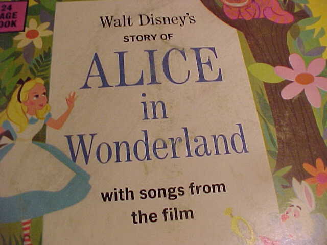 Walt Disney's Story Of Alice In Wonderland - 24 Page Read-Along Book And Record