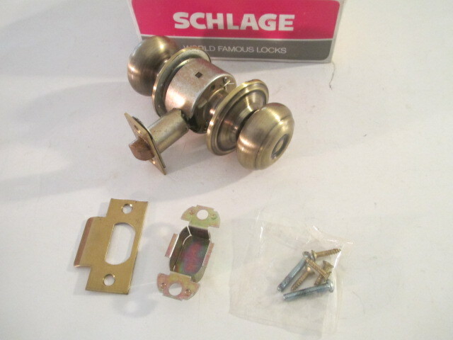 Schlage A10S GEO 609 Passage Sets, Grade 2, Antique Brass  NOS 2-3/8