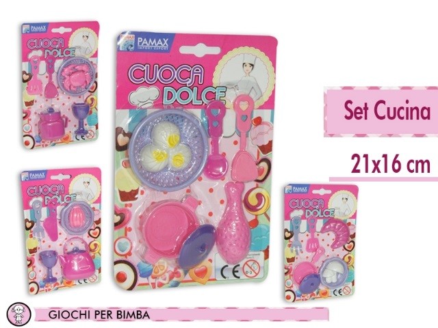 Set Accessori Cucina Cuoca Dolce Giocattolo Gioco Bambina Bimba dfh