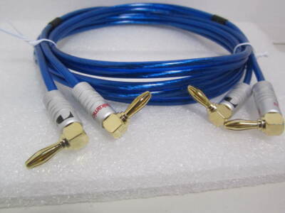 Samurai TRUE 10 Gauge Wire Speaker Cable 90 Degree Dual Angle Banana Plugs.