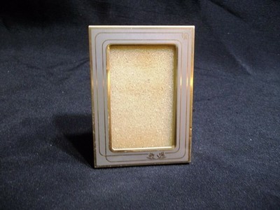 Vintage Gold Tone Metal 2.5x3.5  Picture Frame - Glass Included Attached Easel