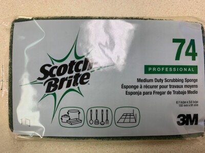 SCOTCH BRITE MED DUTY SCRUB SPONGE 6.1'' X 3.6'' X 0.7'' 3M #74