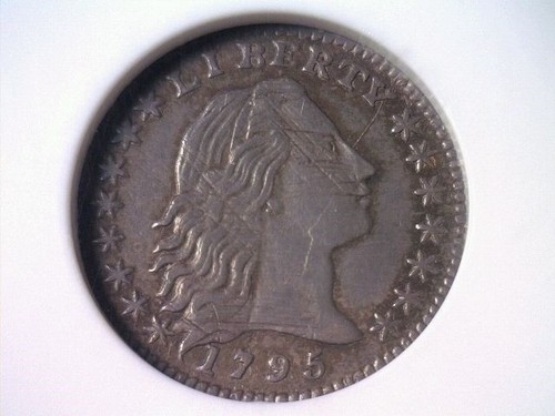 1795 FLOWING HAIR HALF DIME NGC AU 58 LM-8 R-3 ORIGINAL COIN FROM BOBS COINS