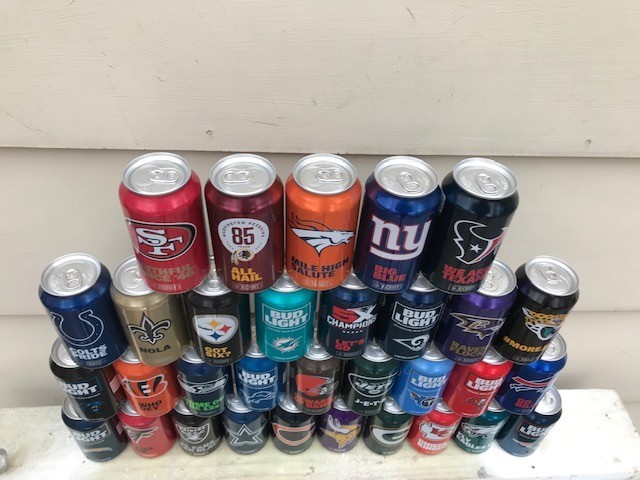 2017 NFL BUD LIGHT FOOTBALL COMPLETE  SET LIMITED EDITION ALL 32 TEAMS  BEER CAN