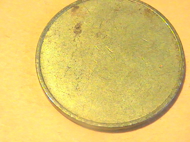 TOKEN CAR WASH TOKEN 28mm LARGE RYKO ONE 1 CAR WASH BRASS