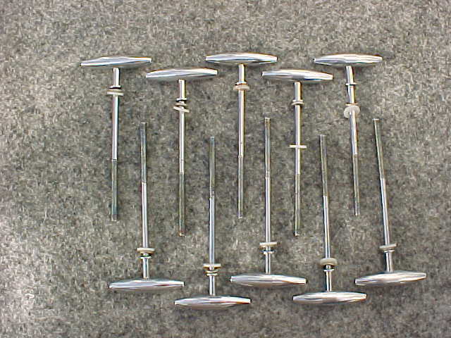 10 GRETSCH BASS DRUM T RODS IN FINE SHAPE LOOK NICE TO !