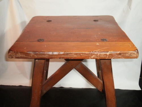 ANTIQUE VINTAGE HANDMADE X STYLE WOODEN SIDE TABLE