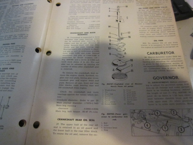 MASSEY HARRIS Model 16 PACER,  MANUAL No MH-6