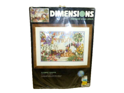 Vintage DIMENSIONS #3183 Cross Stitch Kit FLOWER SHOPPE NEW SEALED