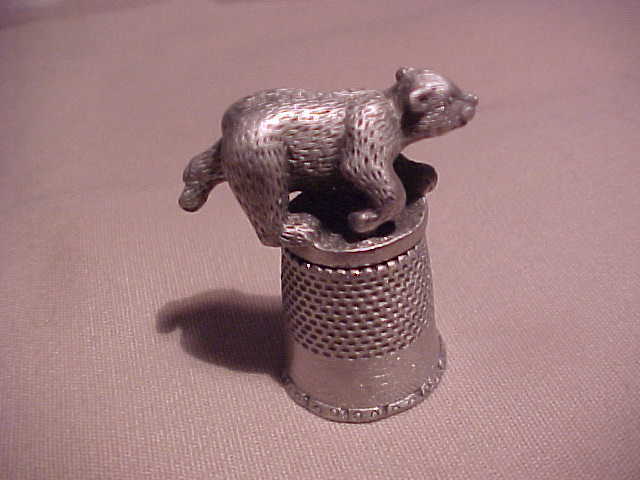Bear Pewter Vintage Thimble