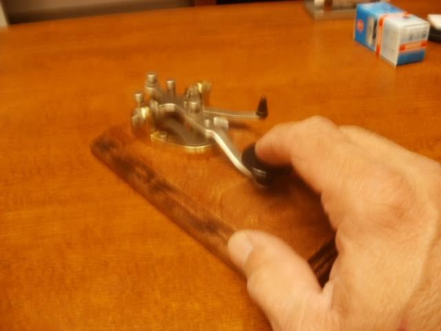 SOLID BLACK CHERRY WOOD BASE FOR MORSE CODE/TELEGRAPH KEY
