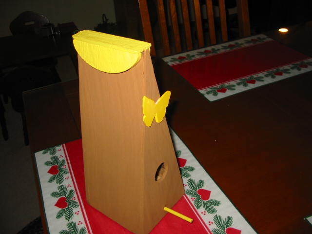 Rustic A-frame Birdhouse with Sealed Cedar sides - bird perch - butterfly decor