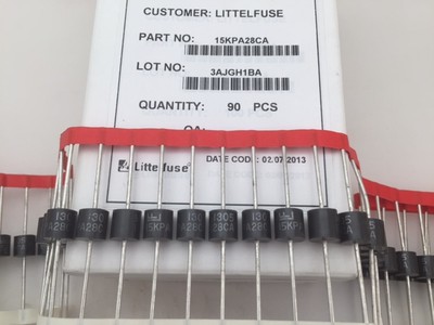 15KPA28CA Littelfuse, 15kW 28 VWM 47.5 VC 317.9 Amp, TVS Diode, Bidirectional