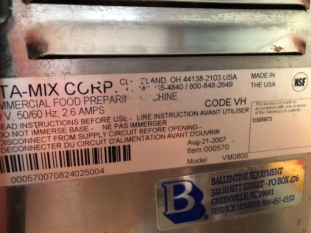 Vita Mix n Machine  Model VM0800