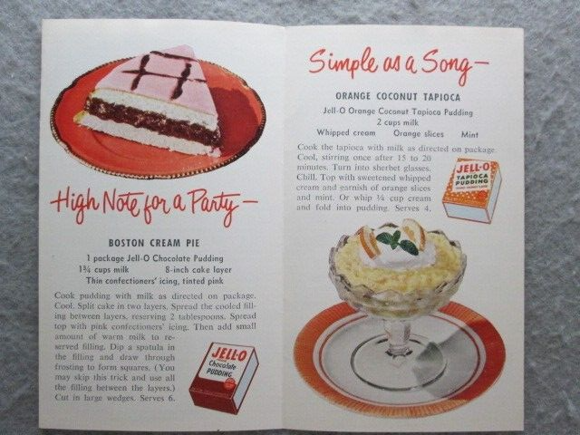 Vintage Recipes That Sing From The Jell-O Family Of Desserts, Fold Out Recipes