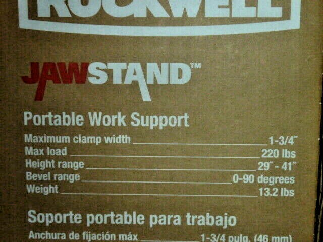 NEW Rockwell Jaw Stand Portable Work Support Clamp Stand Brace RK9033 Jawstand