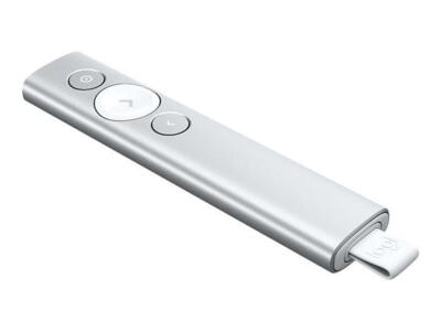 Logitech Spotlight Presentation Remote Control Dual Wireless or Bluetooth SILVER