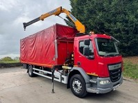 2018 18 DAF LF 260 Euro 6 24ft sliding canopy flat bed Effer 100 remote crane