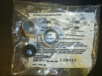 Crouse-Hinds CGB194 Cord Grip 1/2'' NPT 0.375-0.500'' Cable Diameter -  New in Box