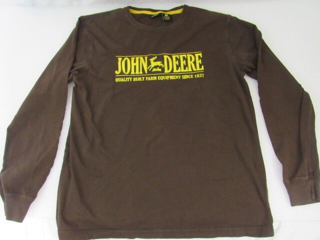 John Deere Long Sleeve Tee Shirt Brown Men's Size M | eBay
