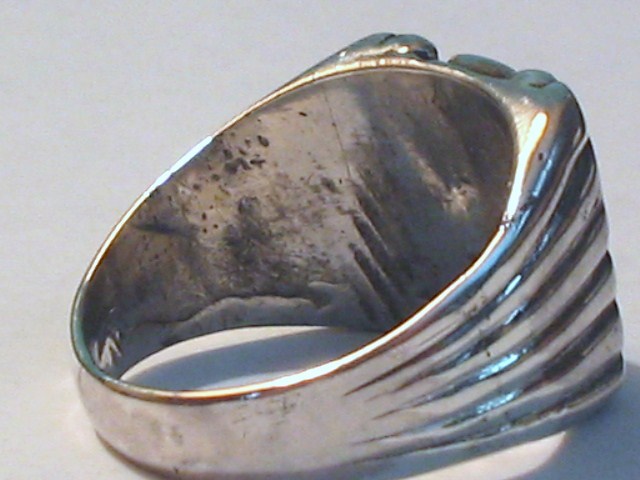 STERLING SILVER VINTAGE SOUTHWEST MENS BLACK ONYX RIBBED BAND RING 12.7g Sz 12.5