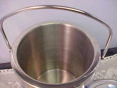 Blue Ice Bucket By Casa Moda Stainless Steel Over Blue Has Scratches On Blue