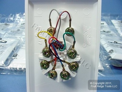 25 Leviton White Telephone 8-Wire RJ45 Type 625B4 Phone Jack Wallplate 4625B-48W