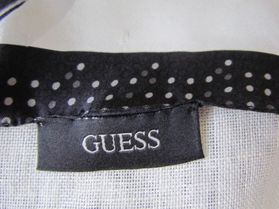 Guess Purse Silk Twill Printed Scarf Vintage Mono Black Grey White